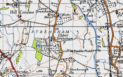 Old map of Upper Strensham in 1946