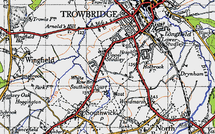 Old map of Upper Studley in 1946
