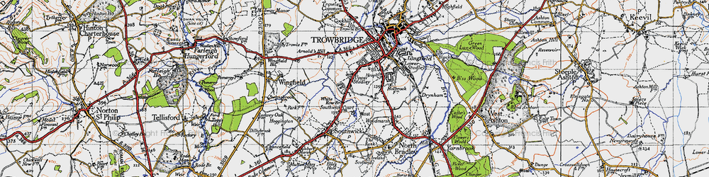 Old map of Upper Studley in 1946