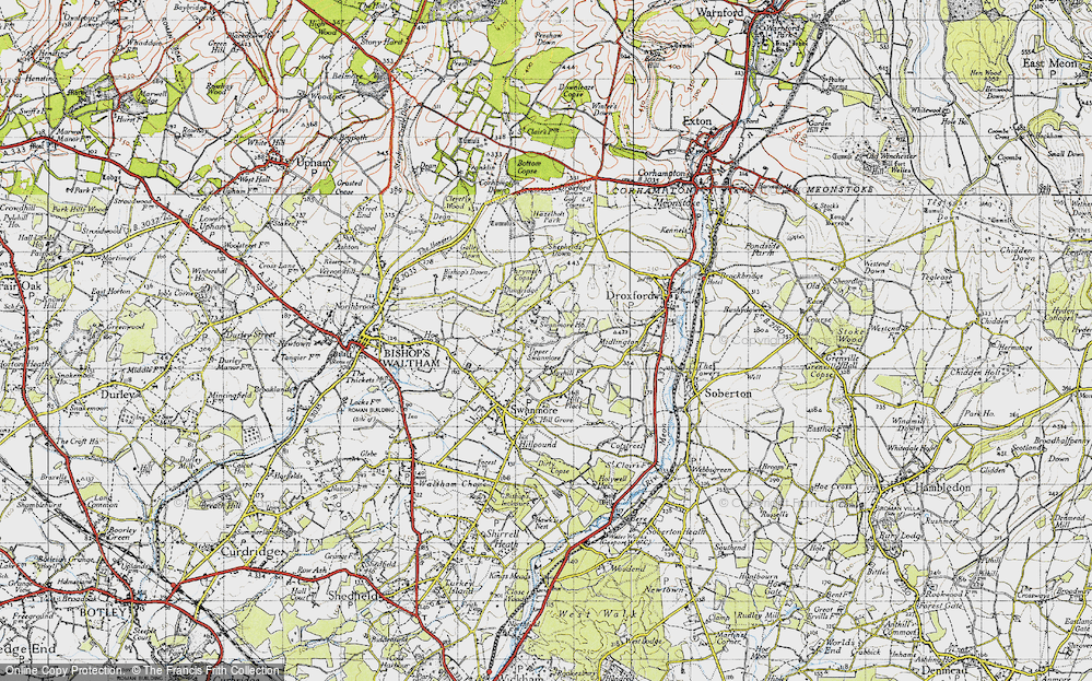 Old Map of Upper Swanmore, 1945 in 1945