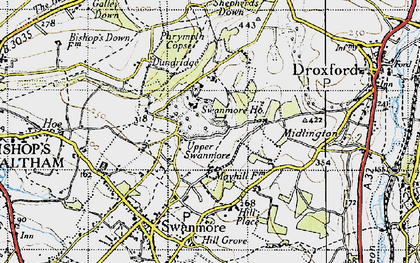 Old map of Upper Swanmore in 1945