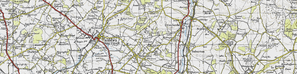 Old map of Upper Swanmore in 1945