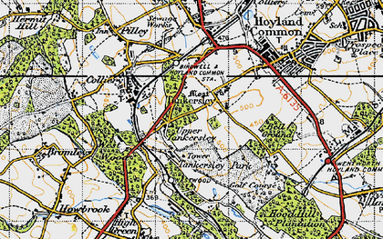Old map of Tankersley in 1947
