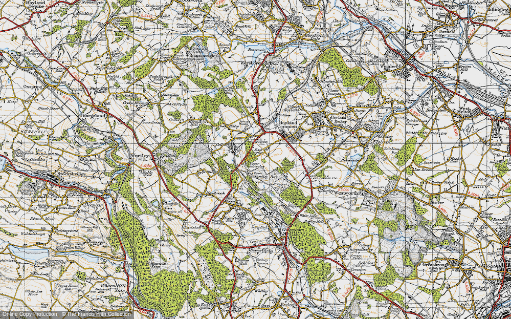 Historic Ordnance Survey Map of Upper Tankersley, 1947