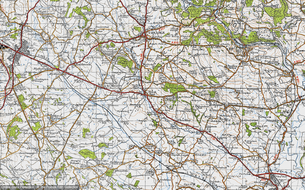Old Map of Upper Tean, 1946 in 1946