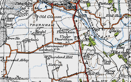 Old map of Upper Thurnham in 1947
