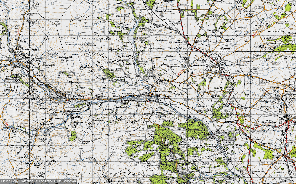 Old Map of Historic Map covering Baal Hill Wood in 1947