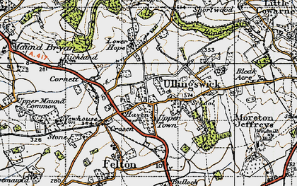 Old map of Upper Town in 1947