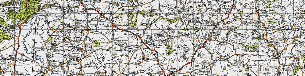 Old map of Upper Town in 1947