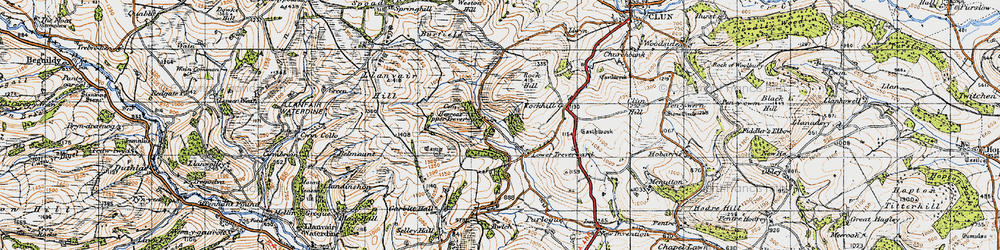 Old map of Upper Treverward in 1947