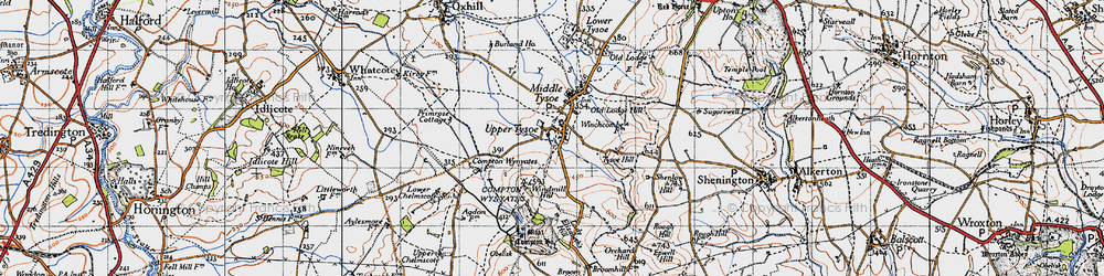 Old map of Upper Tysoe in 1946