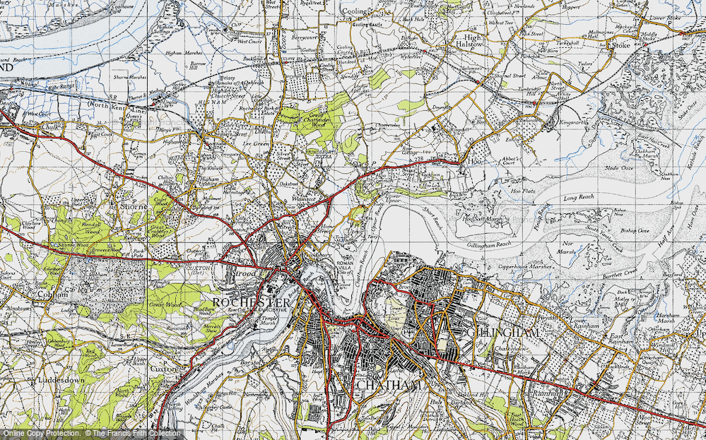 Old Map of Upper Upnor, 1946 in 1946