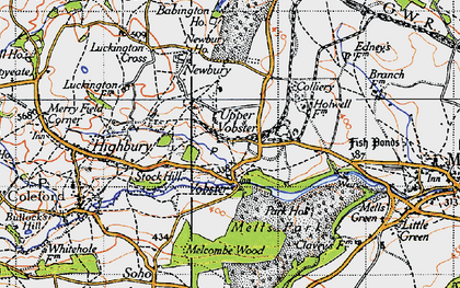 Old map of Upper Vobster in 1946