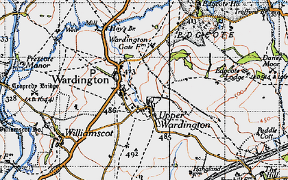Old map of Upper Wardington in 1946