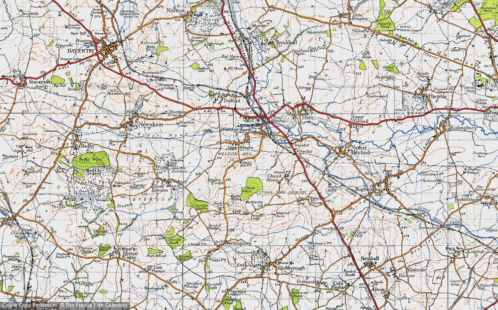 Old Map of Upper Weedon, 1946 in 1946