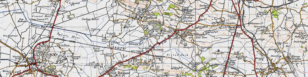 Old map of Upper Westholme in 1946