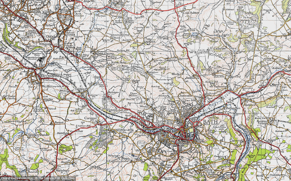 Old Map of Historic Map covering Beckford's Twr in 1946