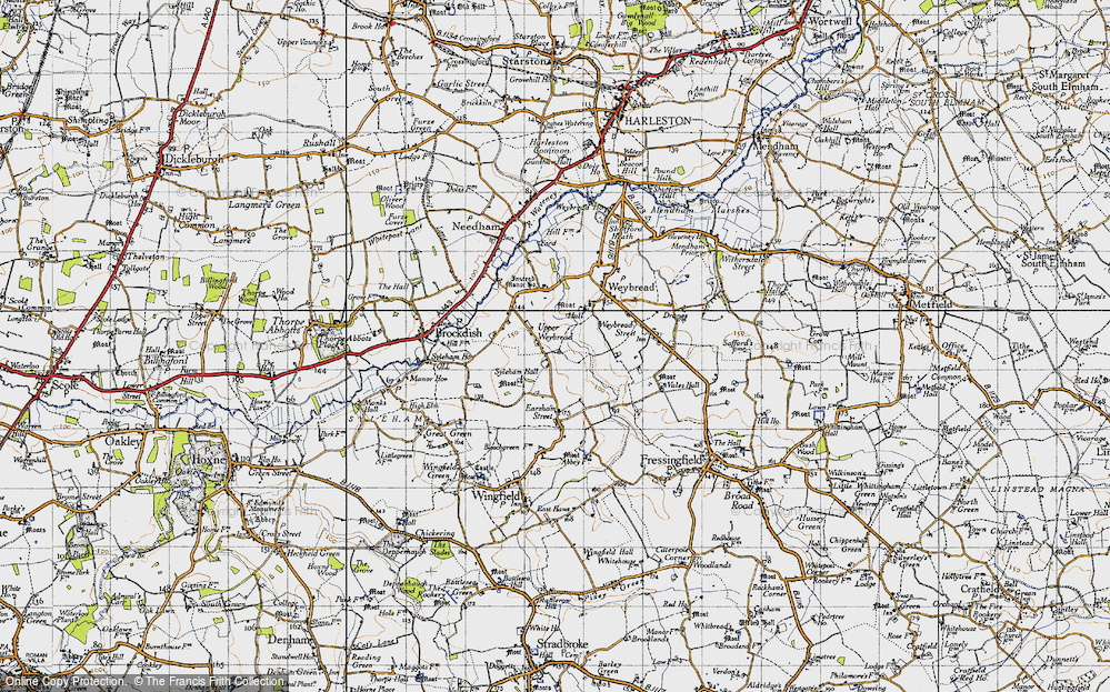 Old Map of Upper Weybread, 1946 in 1946
