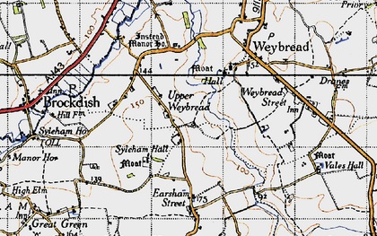 Old map of Upper Weybread in 1946