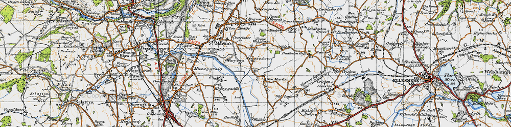 Old map of Upper Wigginton in 1947
