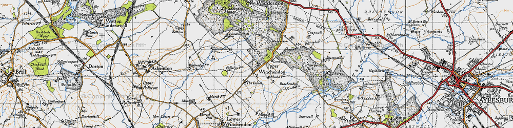 Old map of Upper Winchendon in 1946