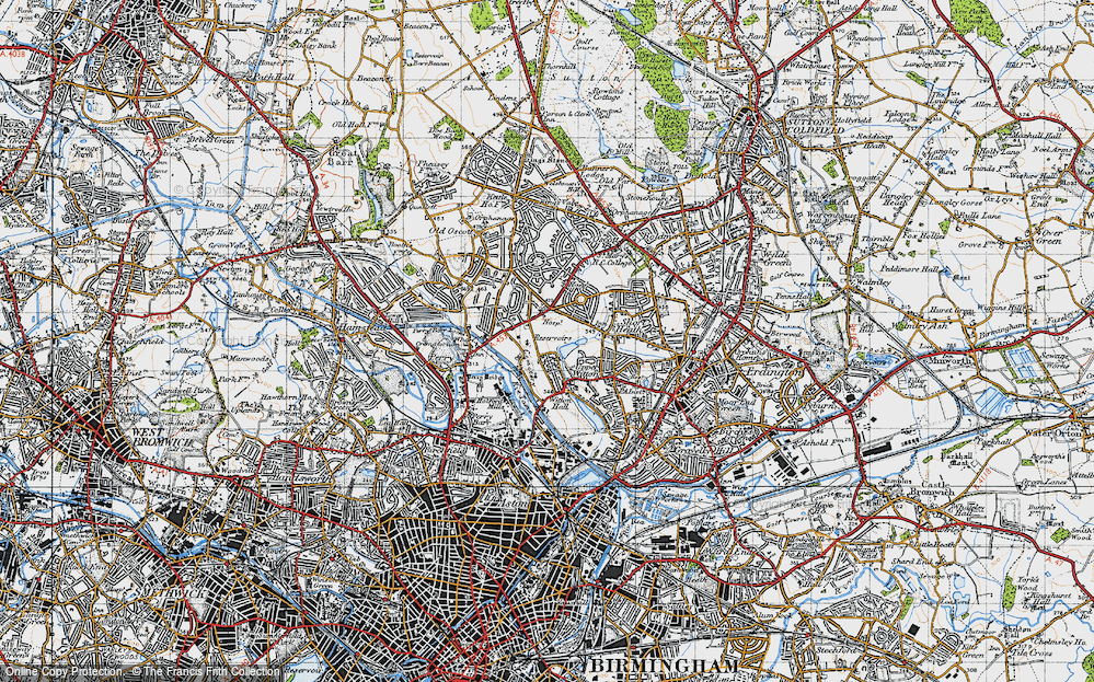 Old Map of Historic Map covering Witton Lakes in 1946
