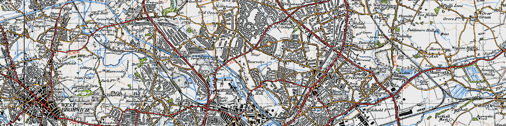 Old map of Witton Lakes in 1946