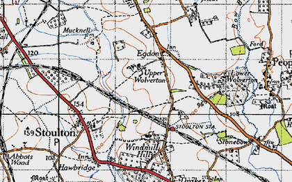 Old map of Upper Wolverton in 1946