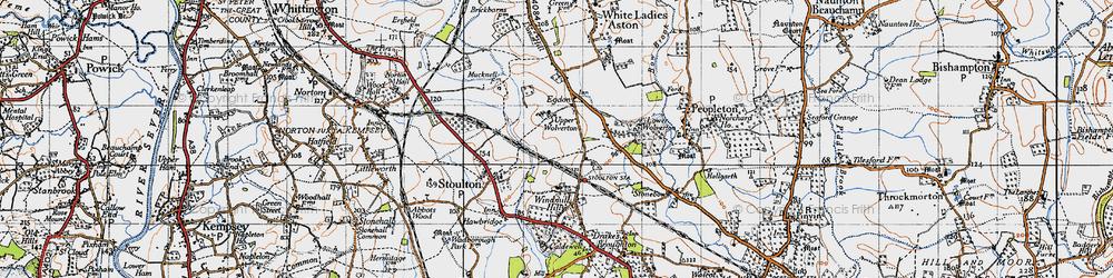 Old map of Upper Wolverton in 1946