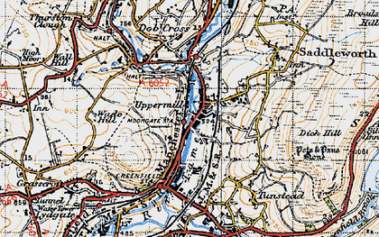 Old map of Uppermill in 1947