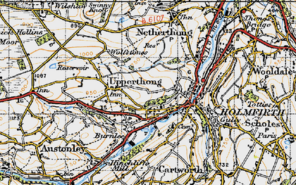 Old map of Upperthong in 1947