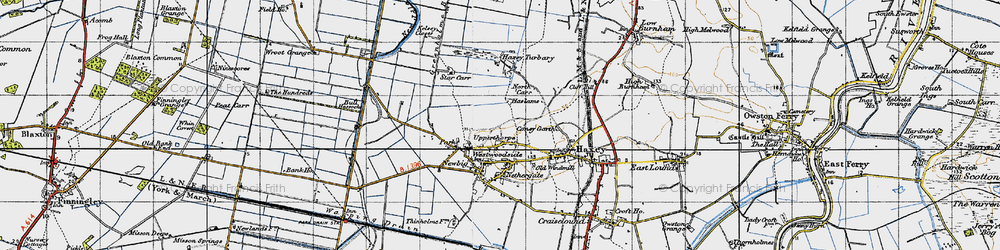 Old map of Upperthorpe in 1947