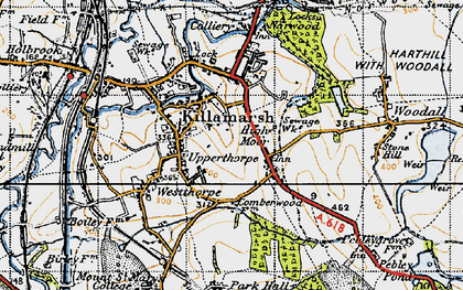 Old map of Upperthorpe in 1947
