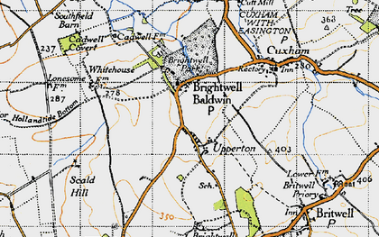 Old map of Brightwell Grove in 1947