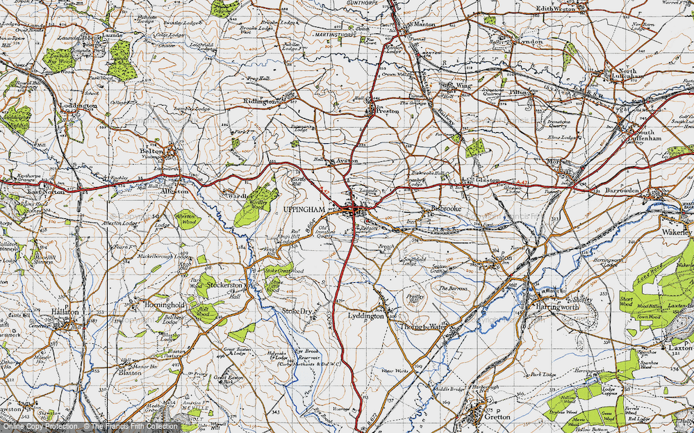 Historic Ordnance Survey Map of Uppingham, 1946