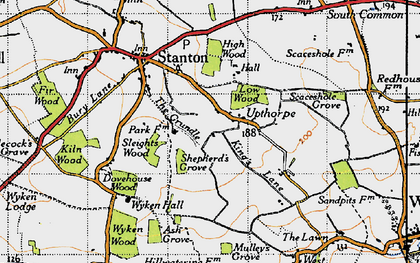Old map of Wyken Wood in 1946