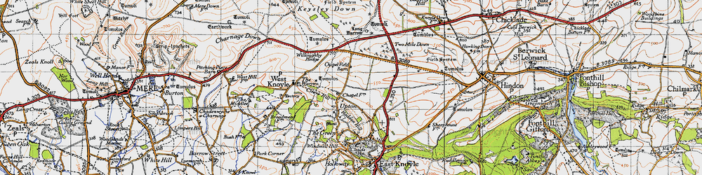 Old map of Upton in 1945