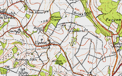 Old map of Upton in 1945