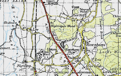 Old map of Upton in 1945