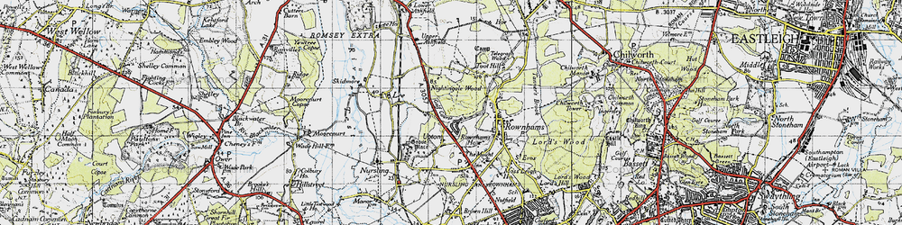 Old map of Upton in 1945