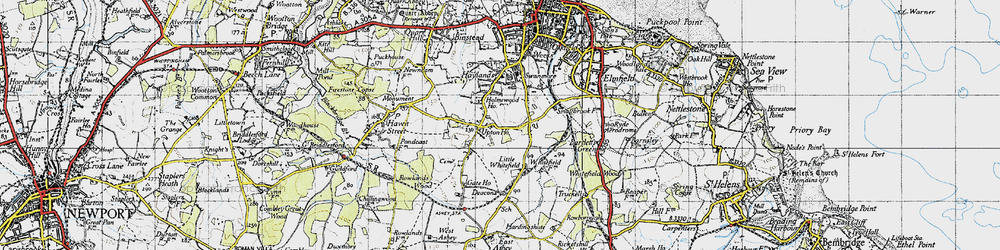 Old map of Upton in 1945