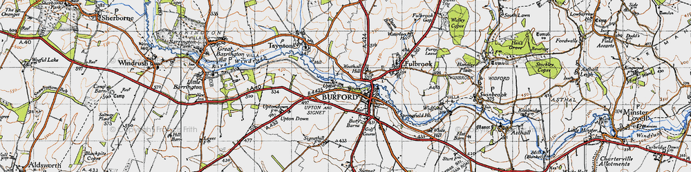 Old map of Upton in 1946