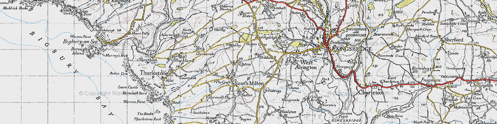 Old map of Worthy in 1946
