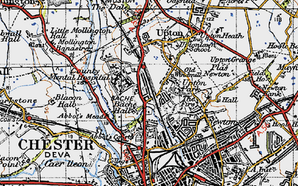 Old map of Upton in 1947