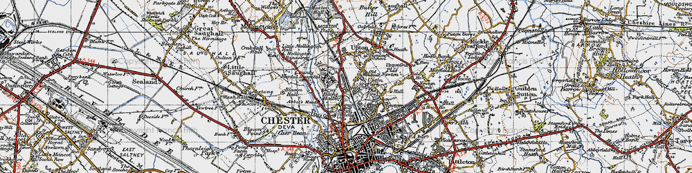 Old map of Upton in 1947