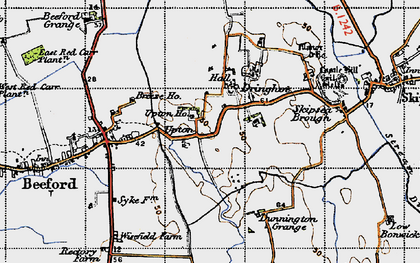 Old map of Beeford Grange in 1947