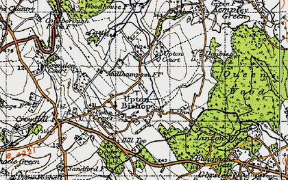 Old map of Upton Bishop in 1947