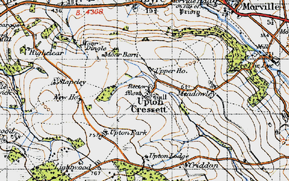 Old map of Upton Cressett in 1947