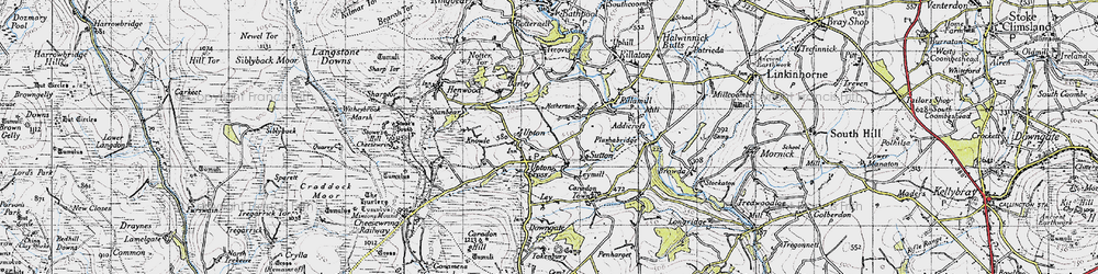 Old map of Upton Cross in 1946
