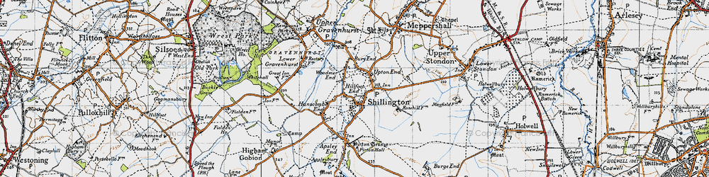 Old map of Upton End in 1946